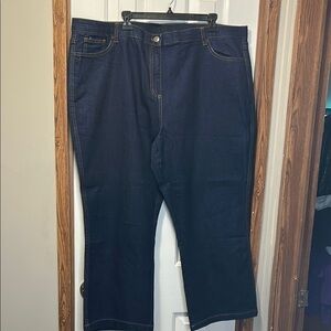 Avon Dark Blue Boot Cut Jeans Elastic Lined Waistband 22W NWOT
